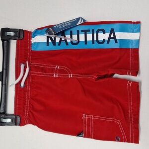 Nautica Carmine Swim Shorts Toddler Boys with Blue and White Stripe